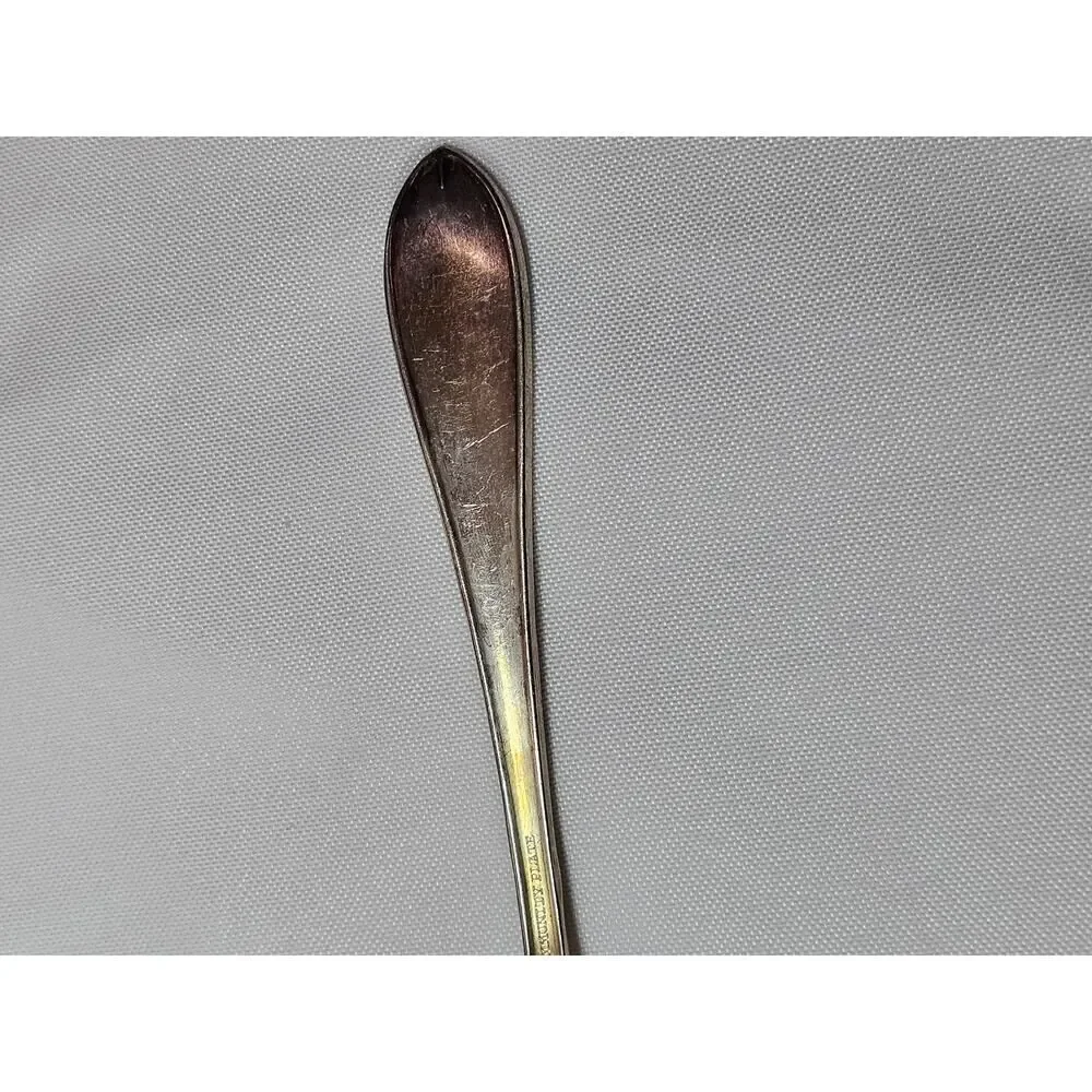 Vtg Community Plate Silver Plated Pierced Serving Spoon-Ornate Cut Out Design